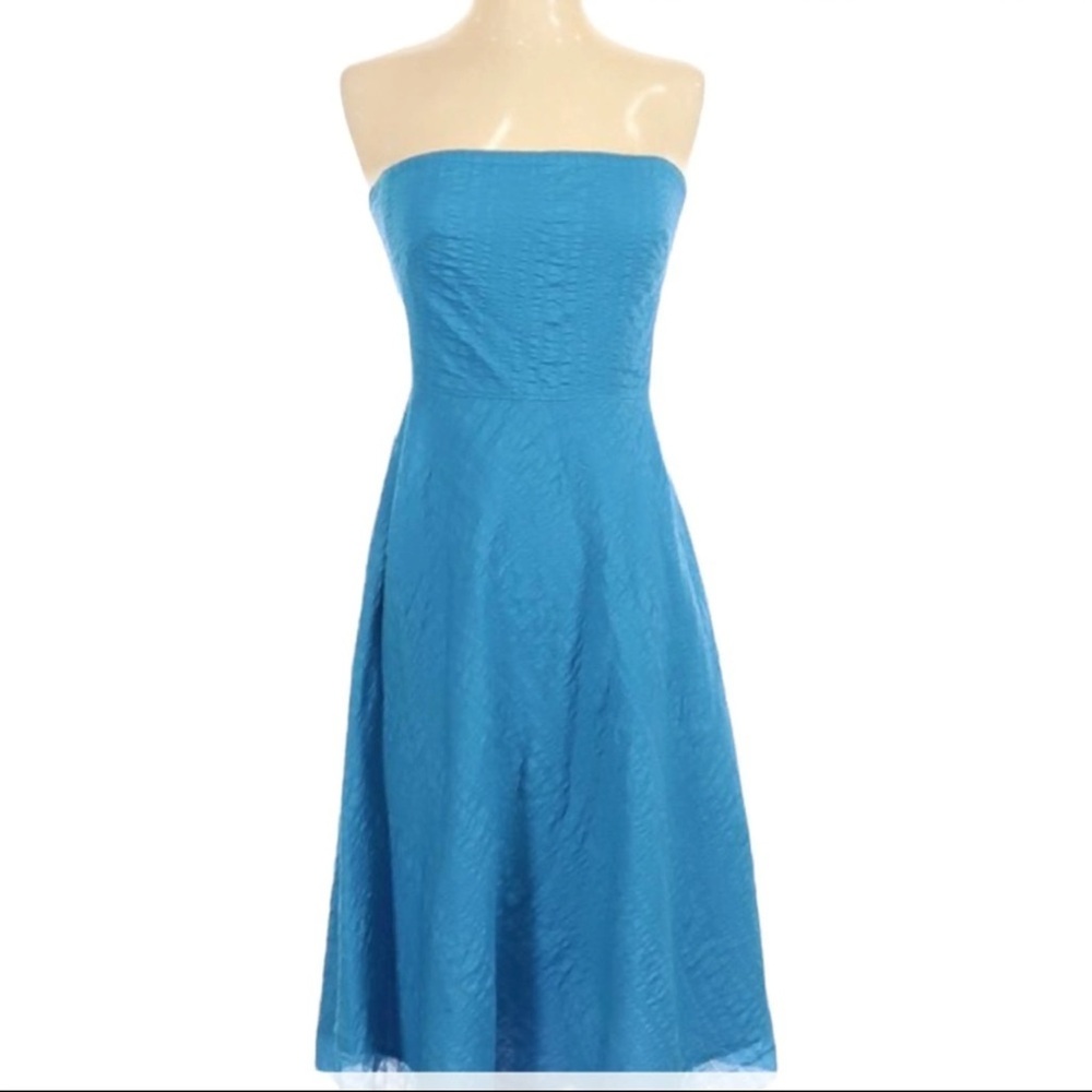 J Crew Strapless Teal Cocktail Dress